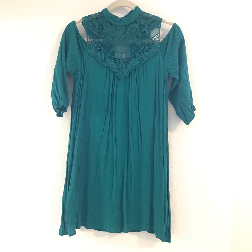 Emerald Cold Shoulder Dress